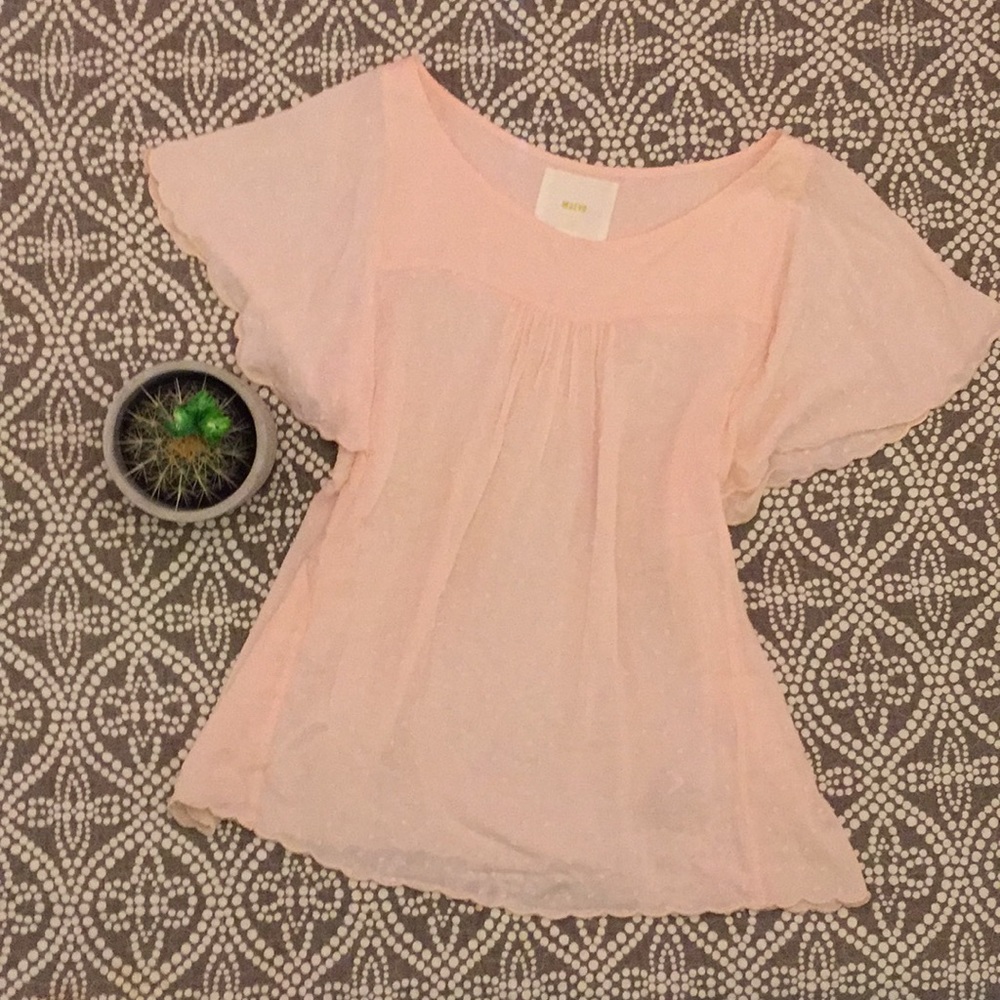 Maeve Brand (Anthropology) Baby pink blouse 👚